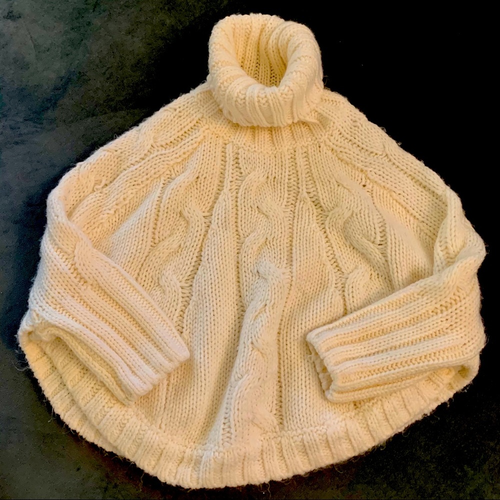 Girls Knit Turtleneck Poncho